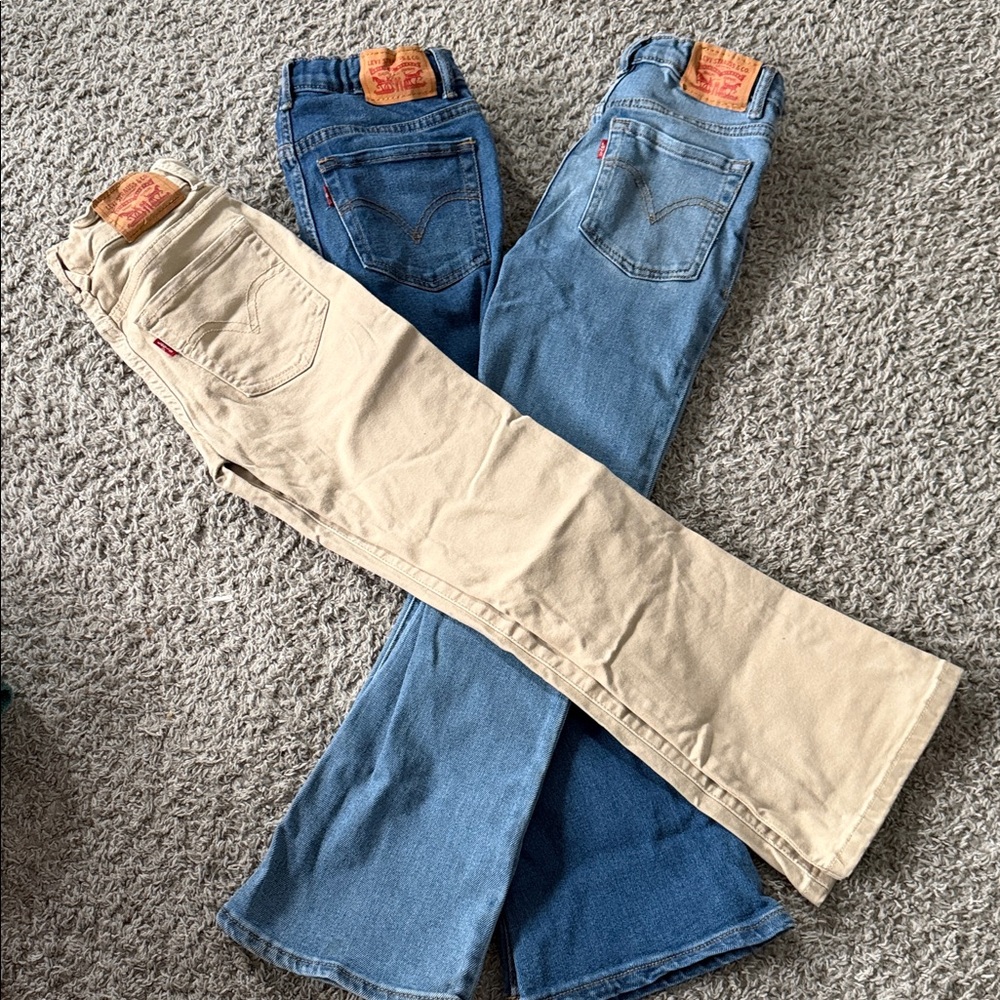 Levi's Girls 726 Flare in Blue and Tan